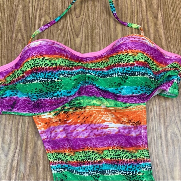 NWT Vintage 1980s Peekaboo Swimsuit Open Sides Bare Back NOS - Small - Picture 9 of 16